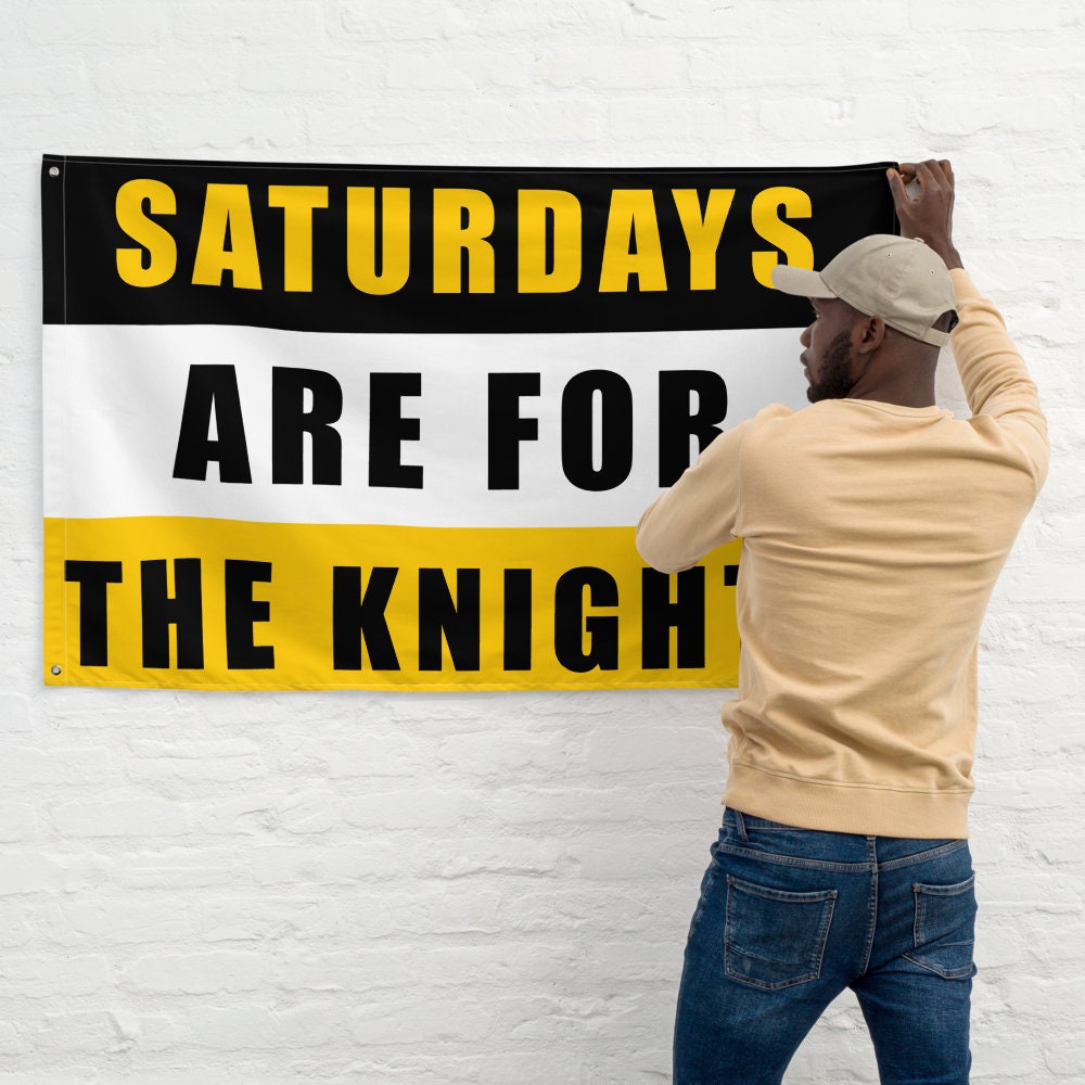 Large   UCF Saturdays are for the Knights Flag, Banner for University of Central Florida Students, Fans Flag