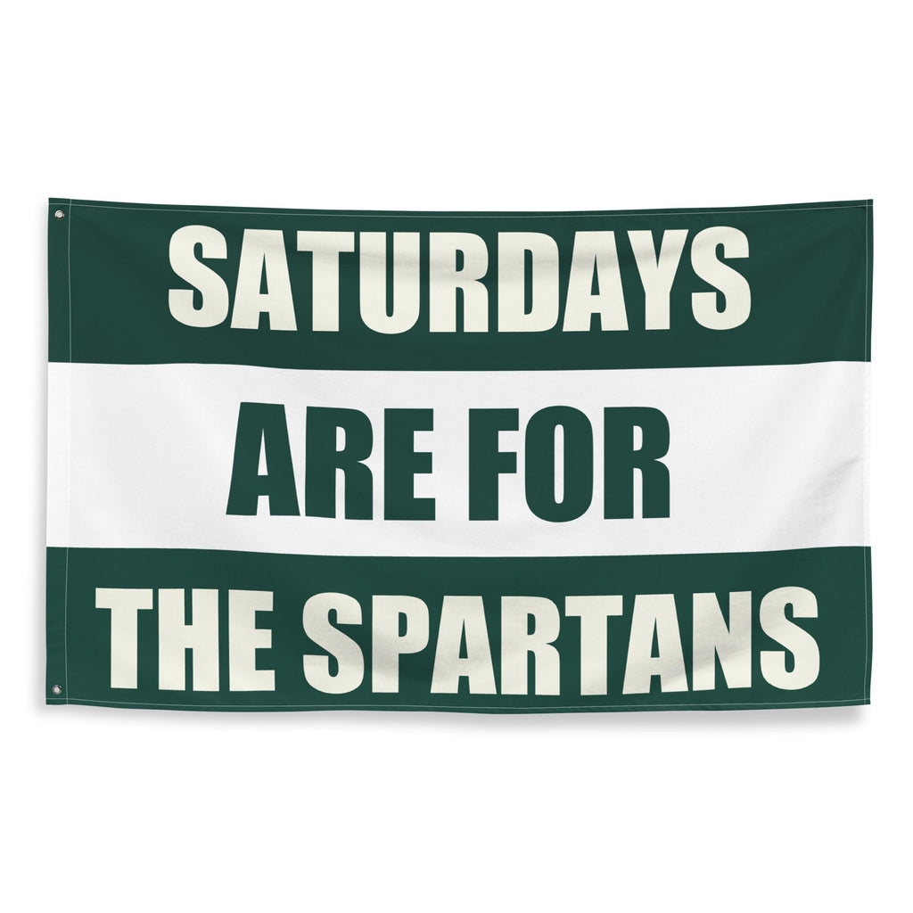 Large State Banner, Saturdays are for the Spartans Tapestry, Dorm, Tailgate Flag