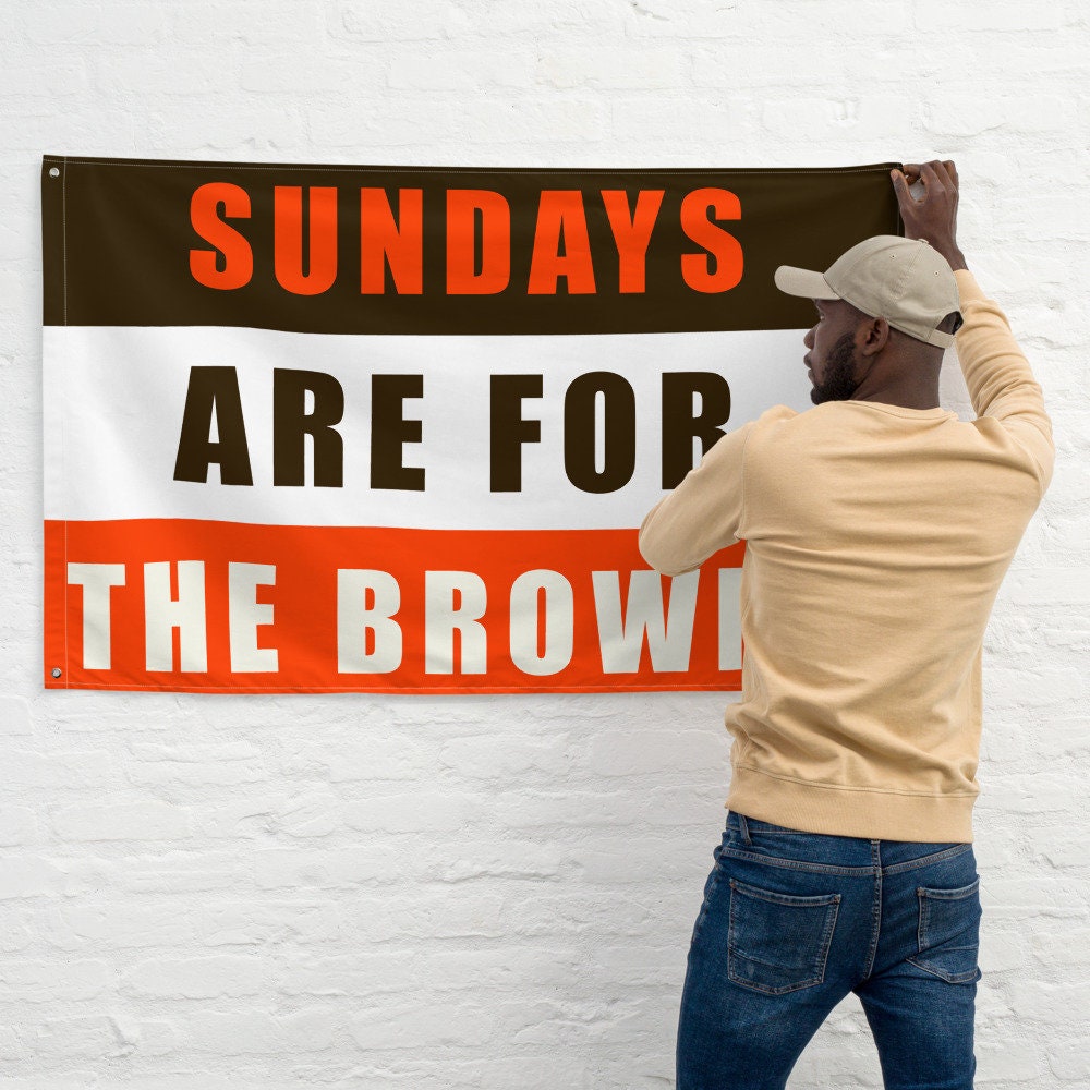 Large   Cleveland Browns Banner, Saturdays are for the Browns Tapestry, Dorm, Tailgate Flag