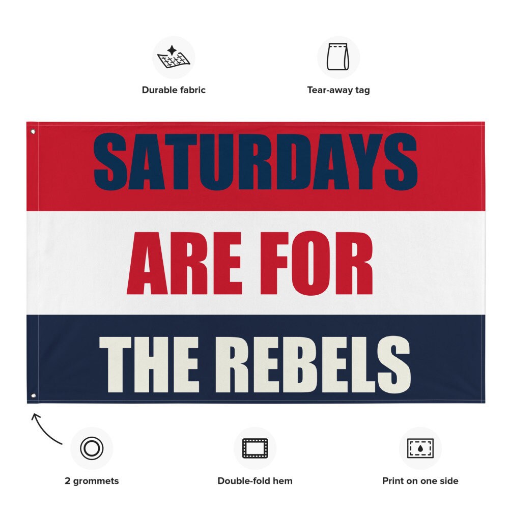 Large   Ole Miss Banner, Saturdays are for the Rebels Tapestry, Dorm, Tailgate Flag
