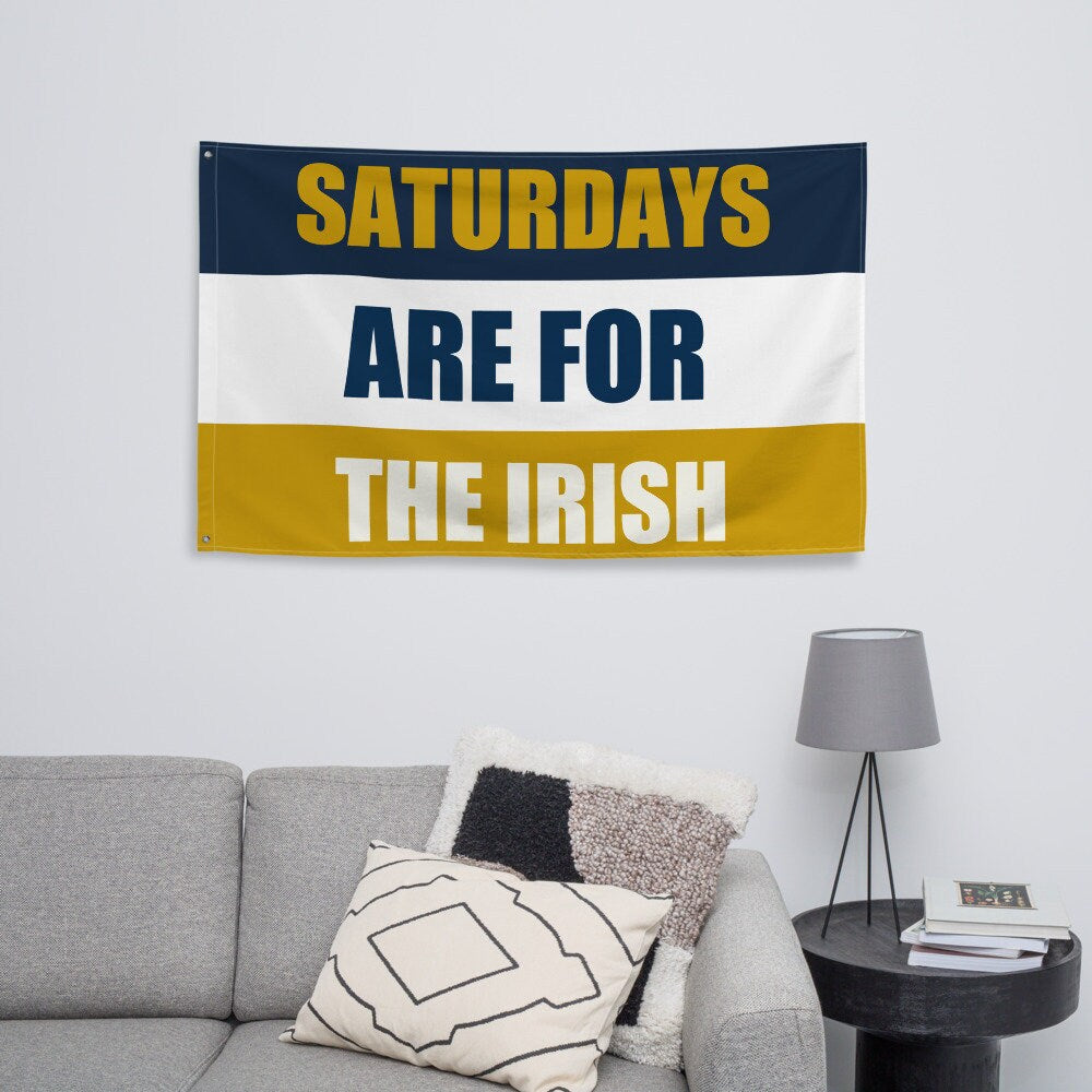 Large Banner, Saturdays are for the Irish Tapestry, Dorm, Tailgate Flag