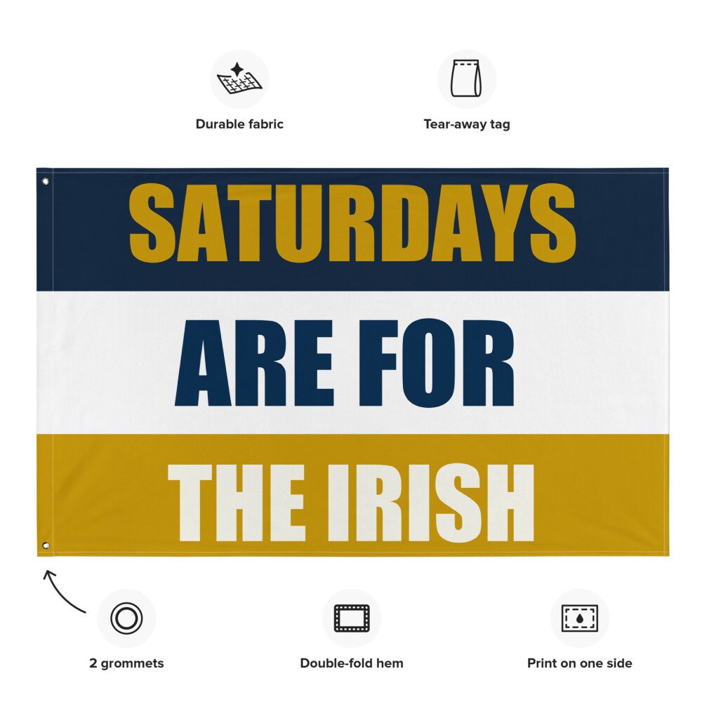 Large Banner, Saturdays are for the Irish Tapestry, Dorm, Tailgate Flag