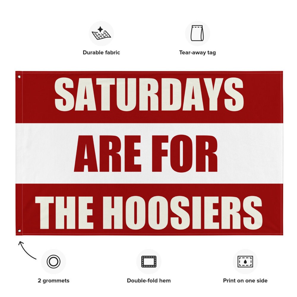 Large Banner, Saturdays are for the Hoosiers Tapestry, Dorm, Tailgate Flag