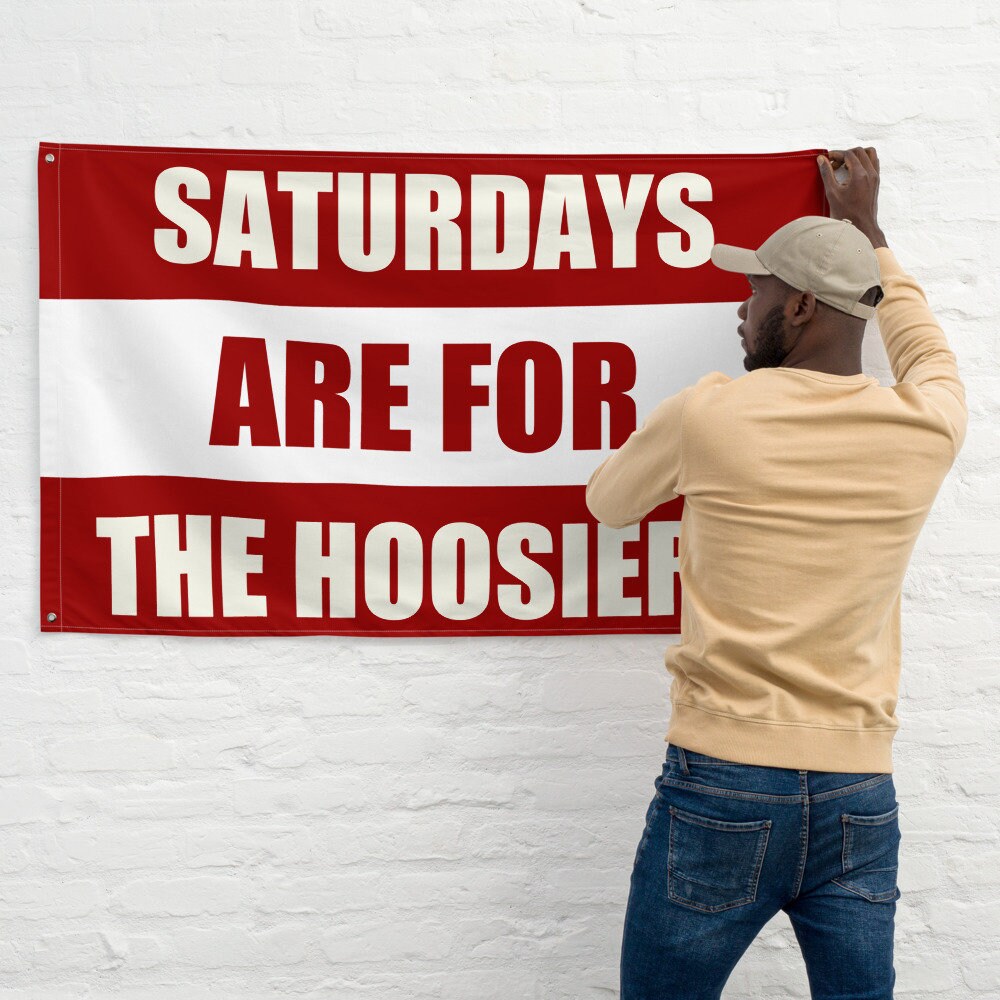 Large Banner, Saturdays are for the Hoosiers Tapestry, Dorm, Tailgate Flag
