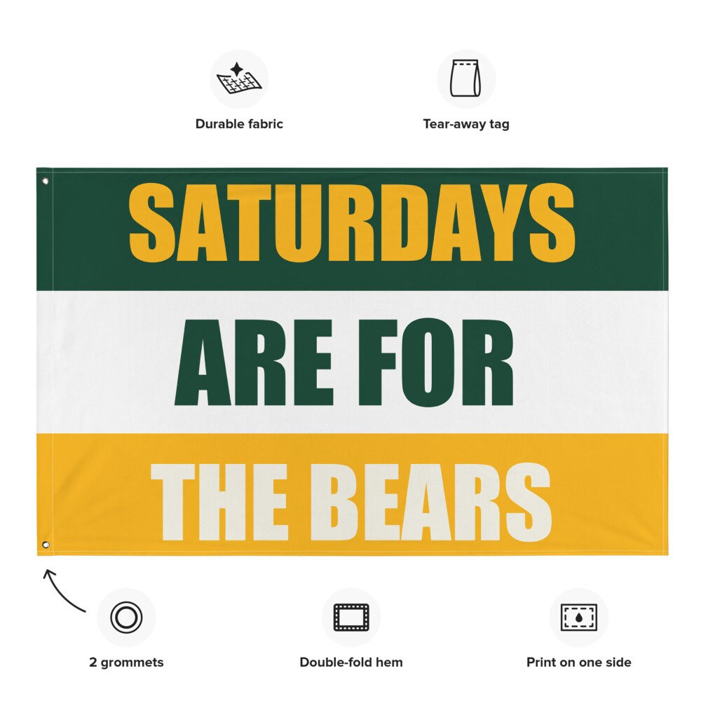 Large Banner, Saturdays are for the Bears Tapestry, Dorm, Tailgate Flag, Gift for Him/Her