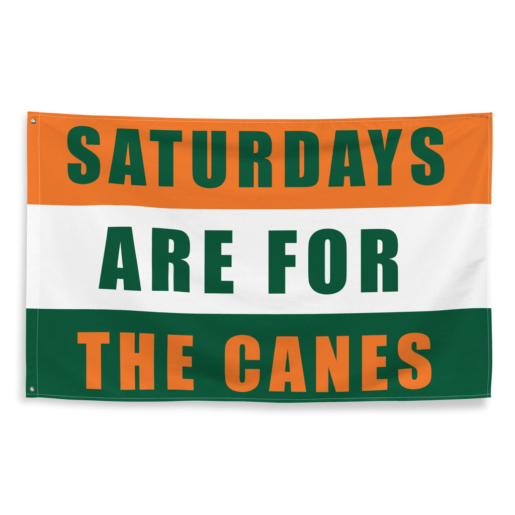 Large   UMiami Saturdays are for the Canes UM Flag, Banner for University of Miami Students, Fans Flag