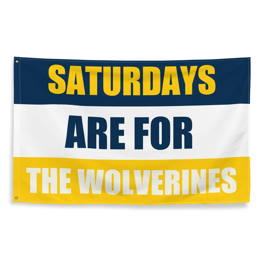 Large   Michigan Banner, Saturdays are for the Wolverines Tapestry, Dorm, Tailgate Flag
