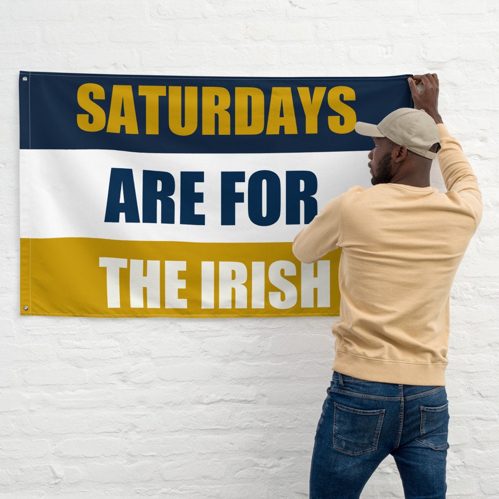 Large Banner, Saturdays are for the Irish Tapestry, Dorm, Tailgate Flag