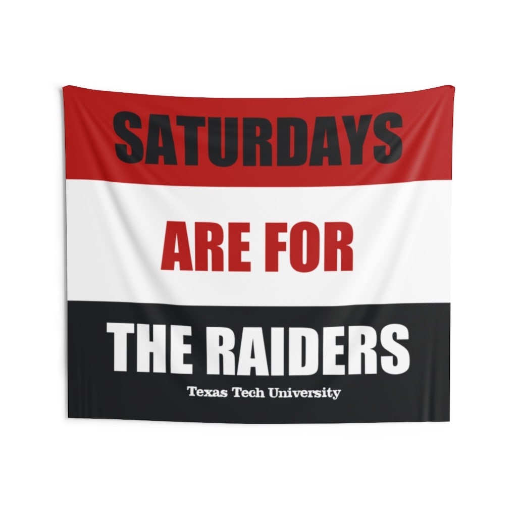 Texas Tech Banner, Saturdays are for the Red Raiders tapestry, Comes in 4 sizes, Great Birthday Gift for game room or man cave, flag, banner