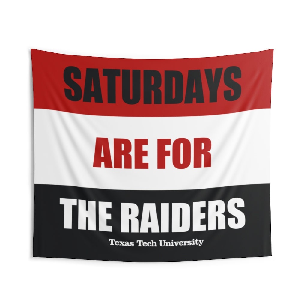 Texas Tech Banner, Saturdays are for the Red Raiders tapestry, Comes in 4 sizes, Great Birthday Gift for game room or man cave, flag, banner