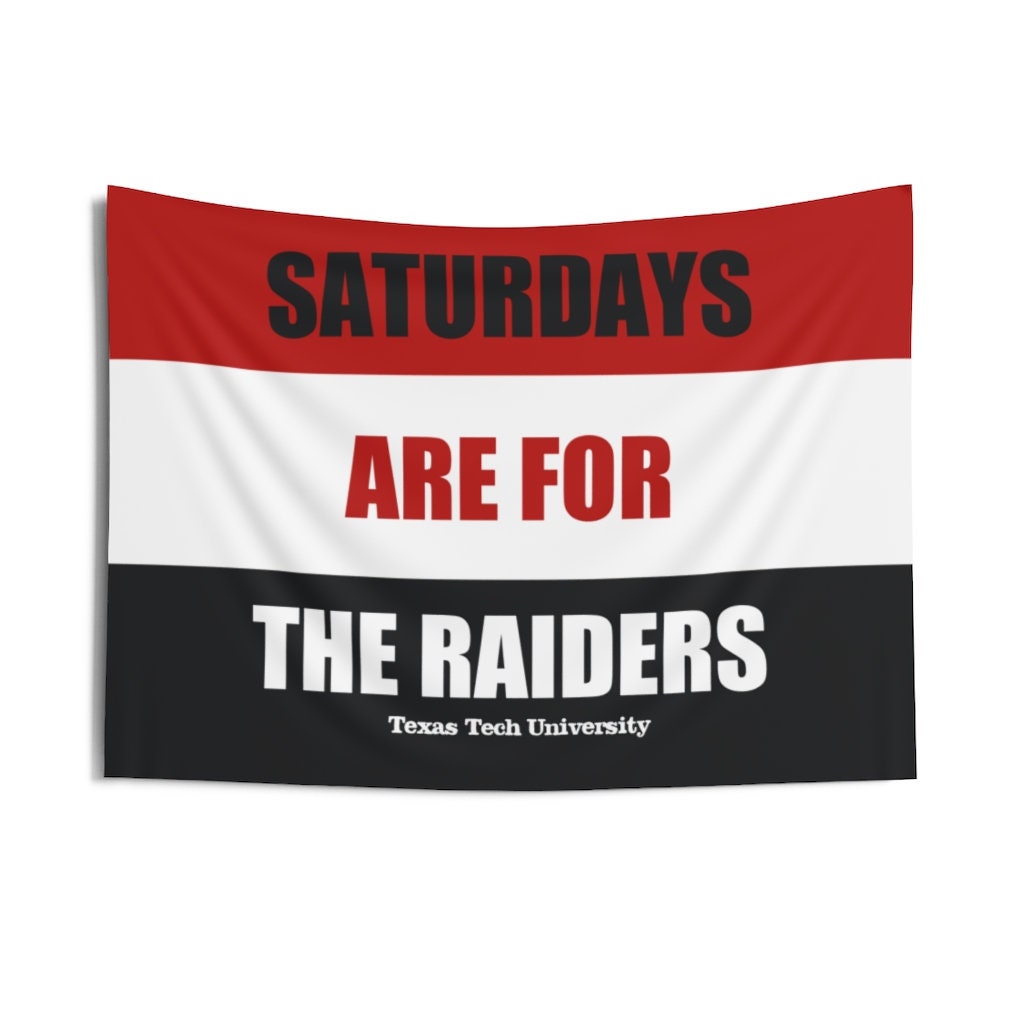 Texas Tech Banner, Saturdays are for the Red Raiders tapestry, Comes in 4 sizes, Great Birthday Gift for game room or man cave, flag, banner