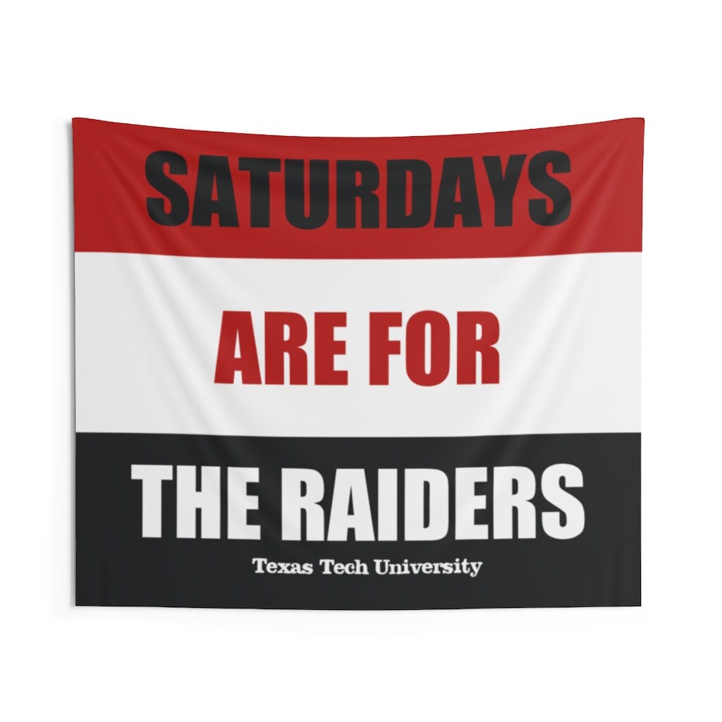 Texas Tech Banner, Saturdays are for the Red Raiders tapestry, Comes in 4 sizes, Great Birthday Gift for game room or man cave, flag, banner