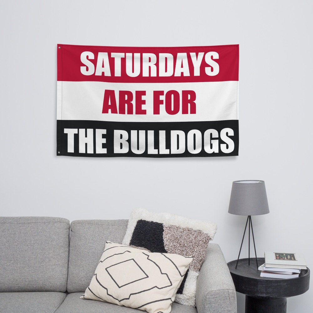 Large Georgia Bulldogs Banner, Saturdays are for the Bulldogs Tapestry, Dorm, University Tailgate Flag Gift for Him