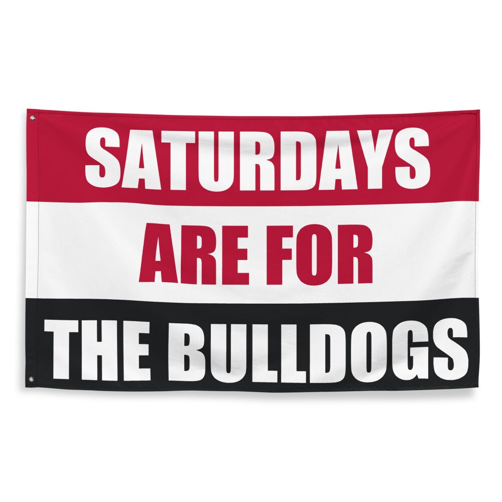 Large Georgia Bulldogs Banner, Saturdays are for the Bulldogs Tapestry, Dorm, University Tailgate Flag Gift for Him