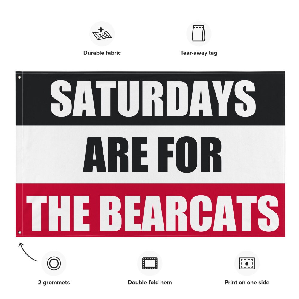 Large Bearcats Banner, Saturdays are for the Bearcats Tapestry, Dorm, University Tailgate Flag Gift for Him