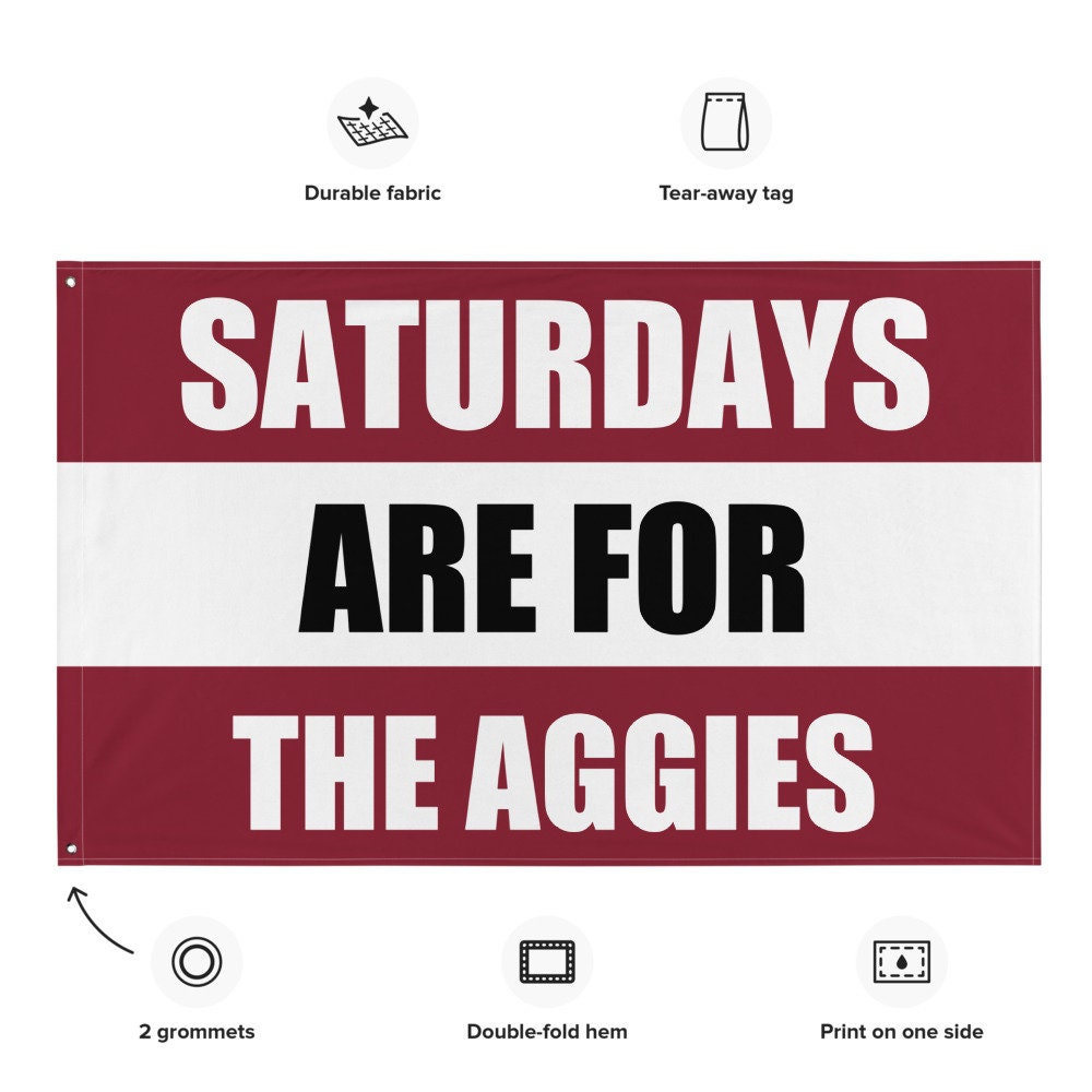 Large Texas A&M Banner, Saturdays are for the Aggies Tapestry, Dorm, Tailgate Flag, gift for him.