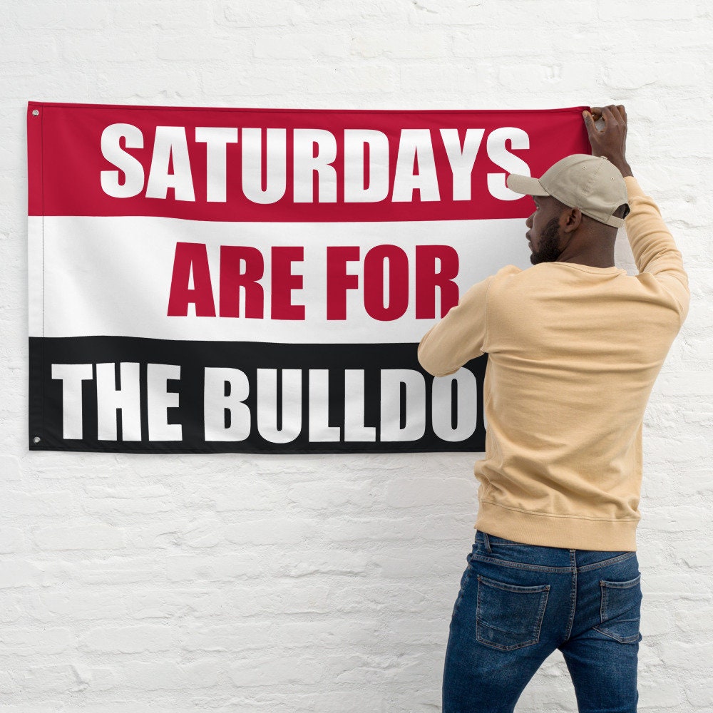 Large Georgia Bulldogs Banner, Saturdays are for the Bulldogs Tapestry, Dorm, University Tailgate Flag Gift for Him