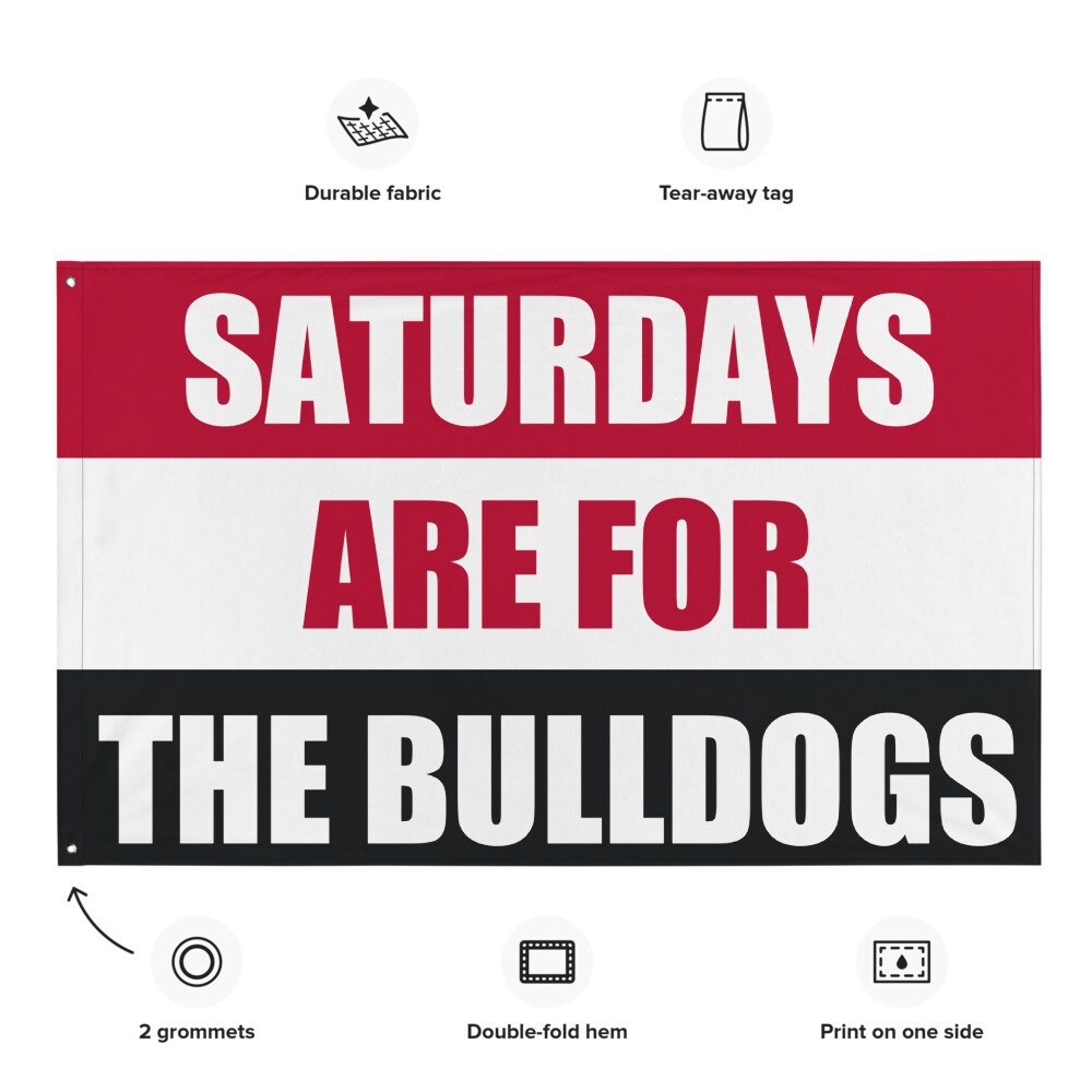 Large Georgia Bulldogs Banner, Saturdays are for the Bulldogs Tapestry, Dorm, University Tailgate Flag Gift for Him