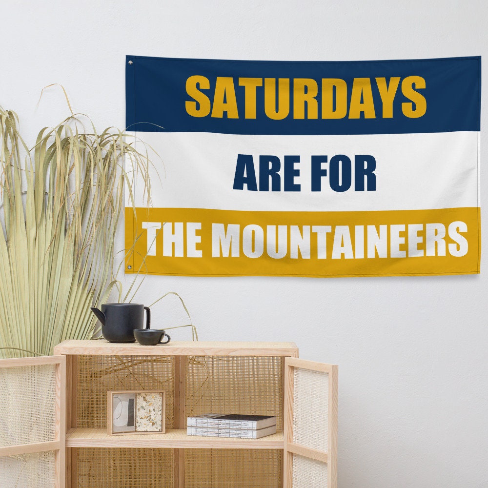 Large Banner, Saturdays are for the Mountaineers Tapestry, Dorm, Tailgate Flag, Gift