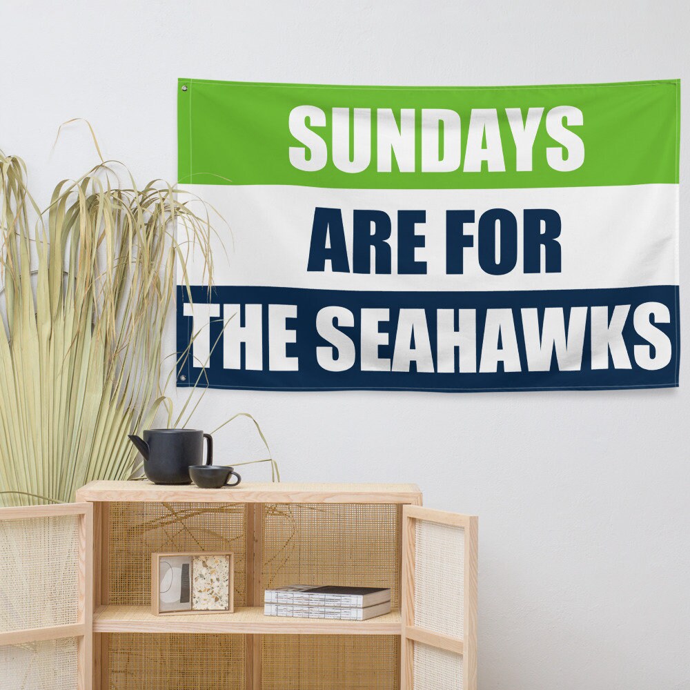 Large Banner, Sundays are for the Seattle Seahawks , NFL Football Tailgate Flag, Gift for Him