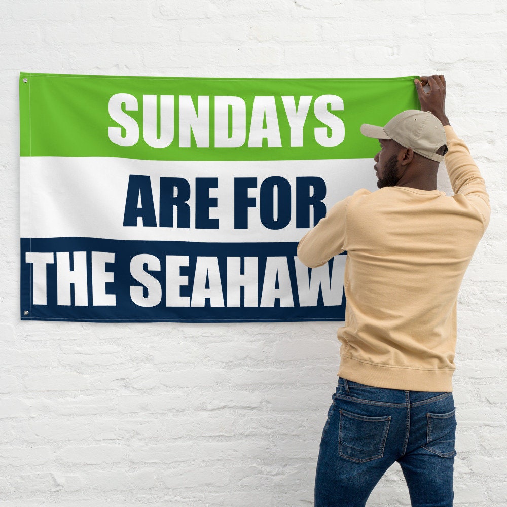 Large Banner, Sundays are for the Seattle Seahawks , NFL Football Tailgate Flag, Gift for Him