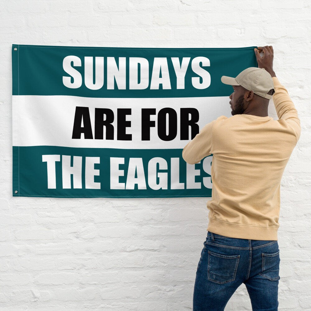 Large Banner, Sundays are for the Philadelphia Eagles , NFL Football Tailgate Flag, Gift for Him