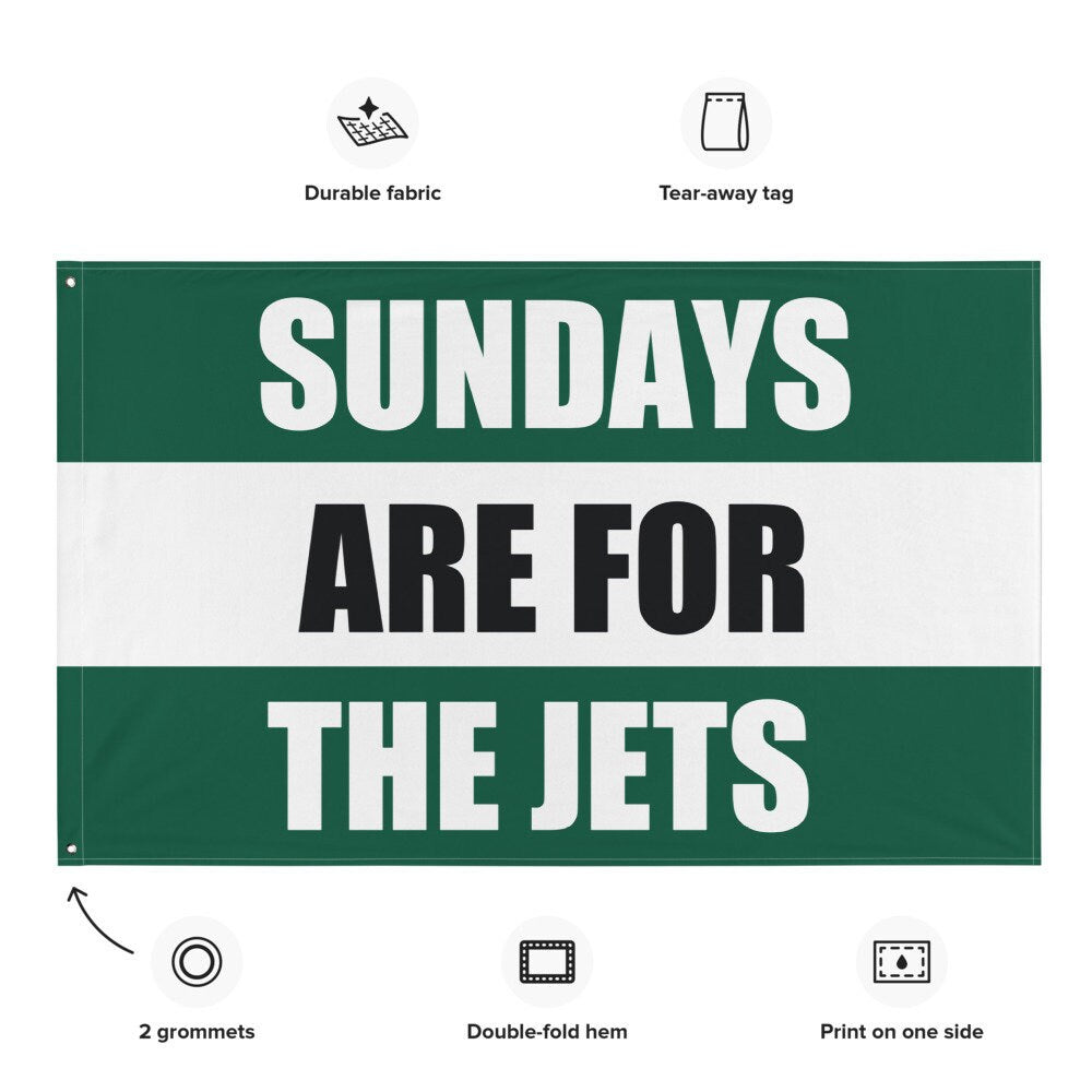 Large Banner, Sundays are for the NY Jets , NFL Football Tailgate Flag, Gift for Him