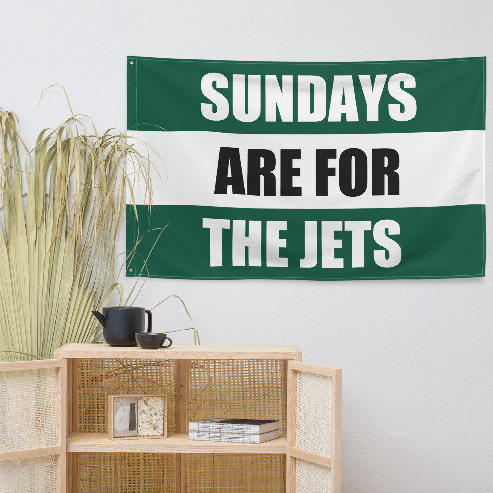 Large Banner, Sundays are for the NY Jets , NFL Football Tailgate Flag, Gift for Him