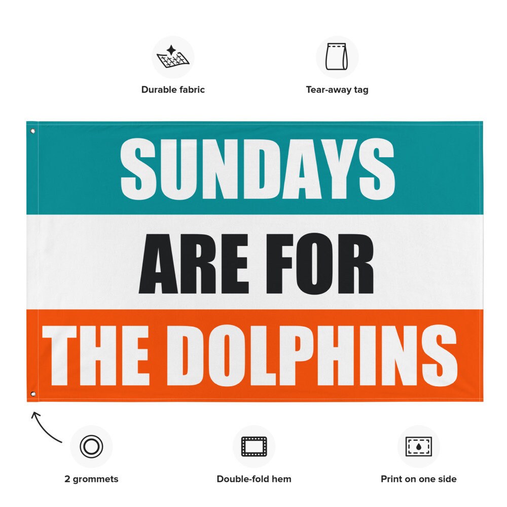 Large Banner, Sundays are for the Miami Dolphins , NFL Football Tailgate Flag, Gift for Him