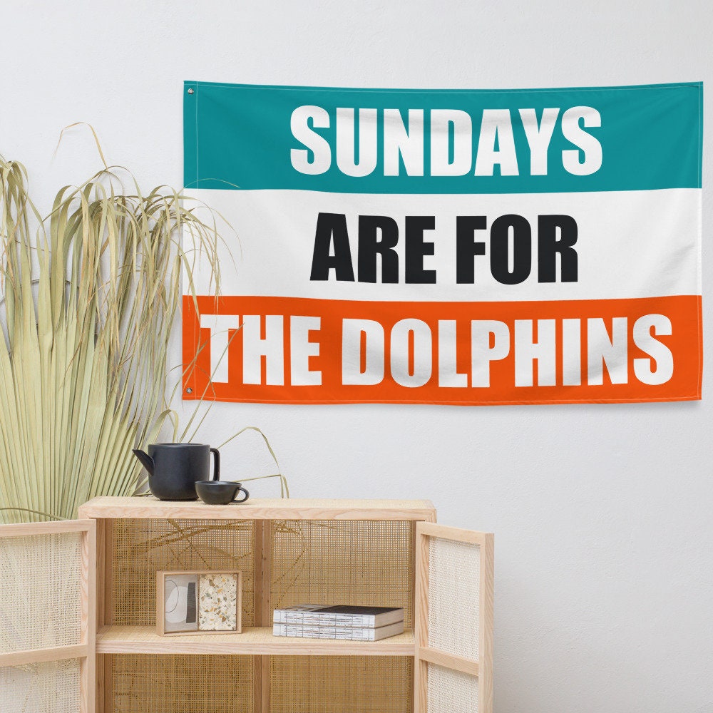 Large Banner, Sundays are for the Miami Dolphins , NFL Football Tailgate Flag, Gift for Him