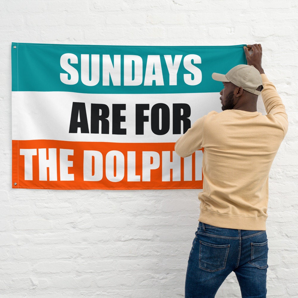 Large Banner, Sundays are for the Miami Dolphins , NFL Football Tailgate Flag, Gift for Him