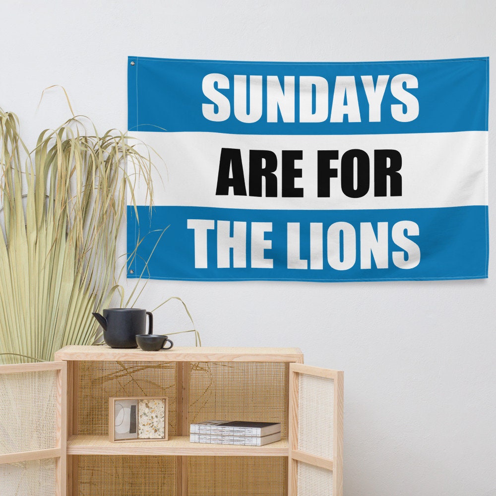 Large Banner, Sundays are for the Detroit Lions , NFL Football Tailgate Flag, Gift for Him