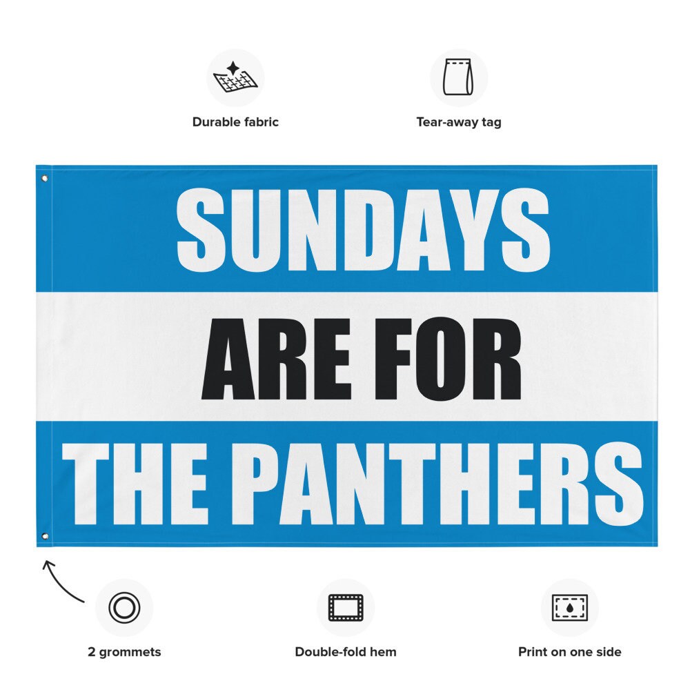 Large Banner, Sundays are for the Carolina Panthers , NFL Football Tailgate Flag, Gift for Him