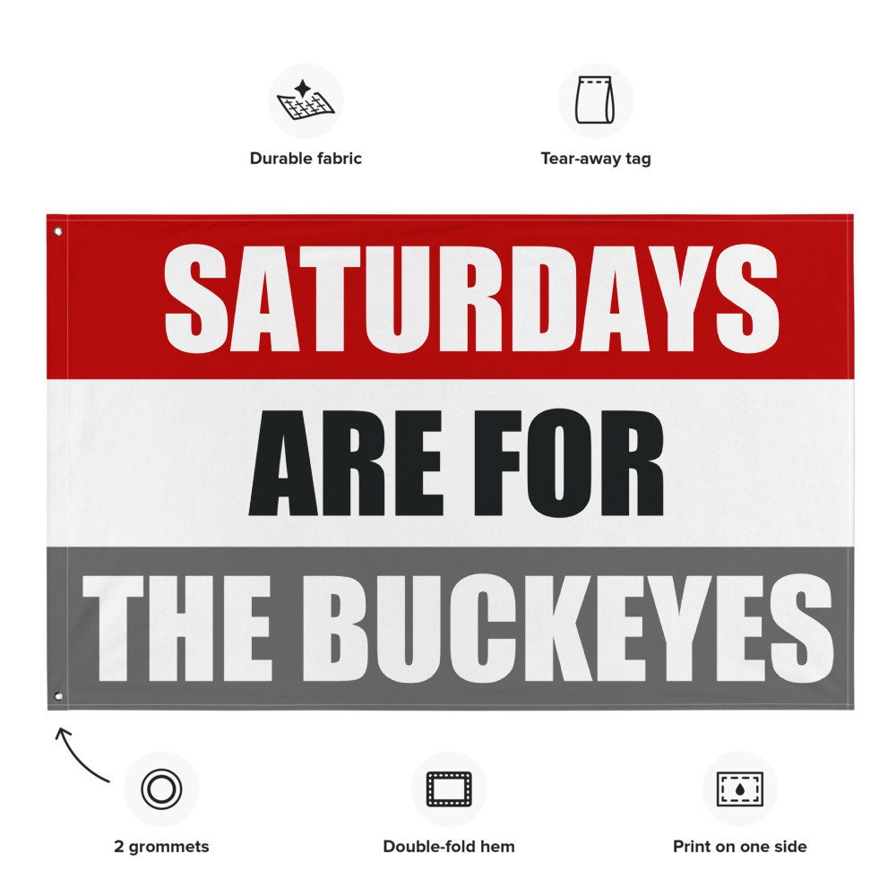 Large Buckeyes Banner, Saturdays are for the Buckeyes Tapestry, Dorm, University Tailgate Flag Gift for Him