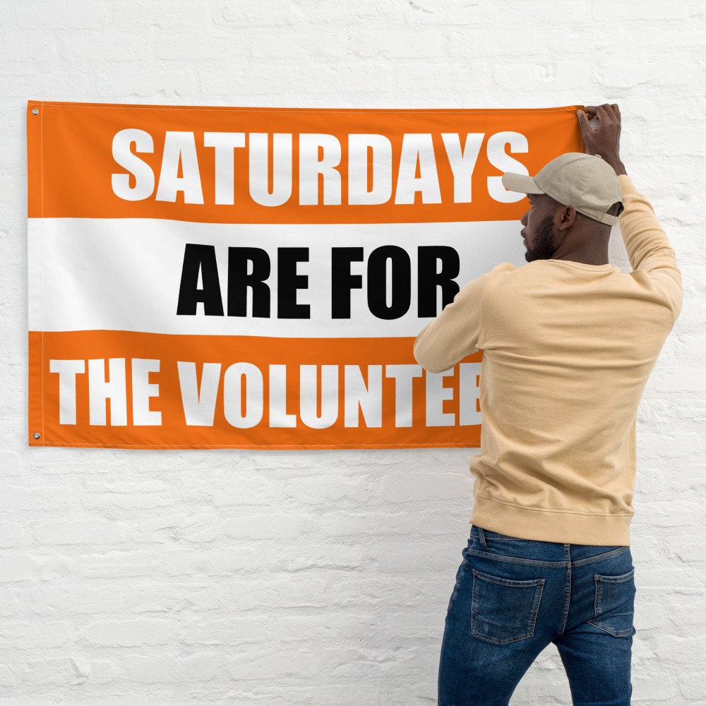 Large University of Tennessee Banner, Saturdays are for the Volunteers Tapestry, Dorm, Tailgate Flag, gift for him.