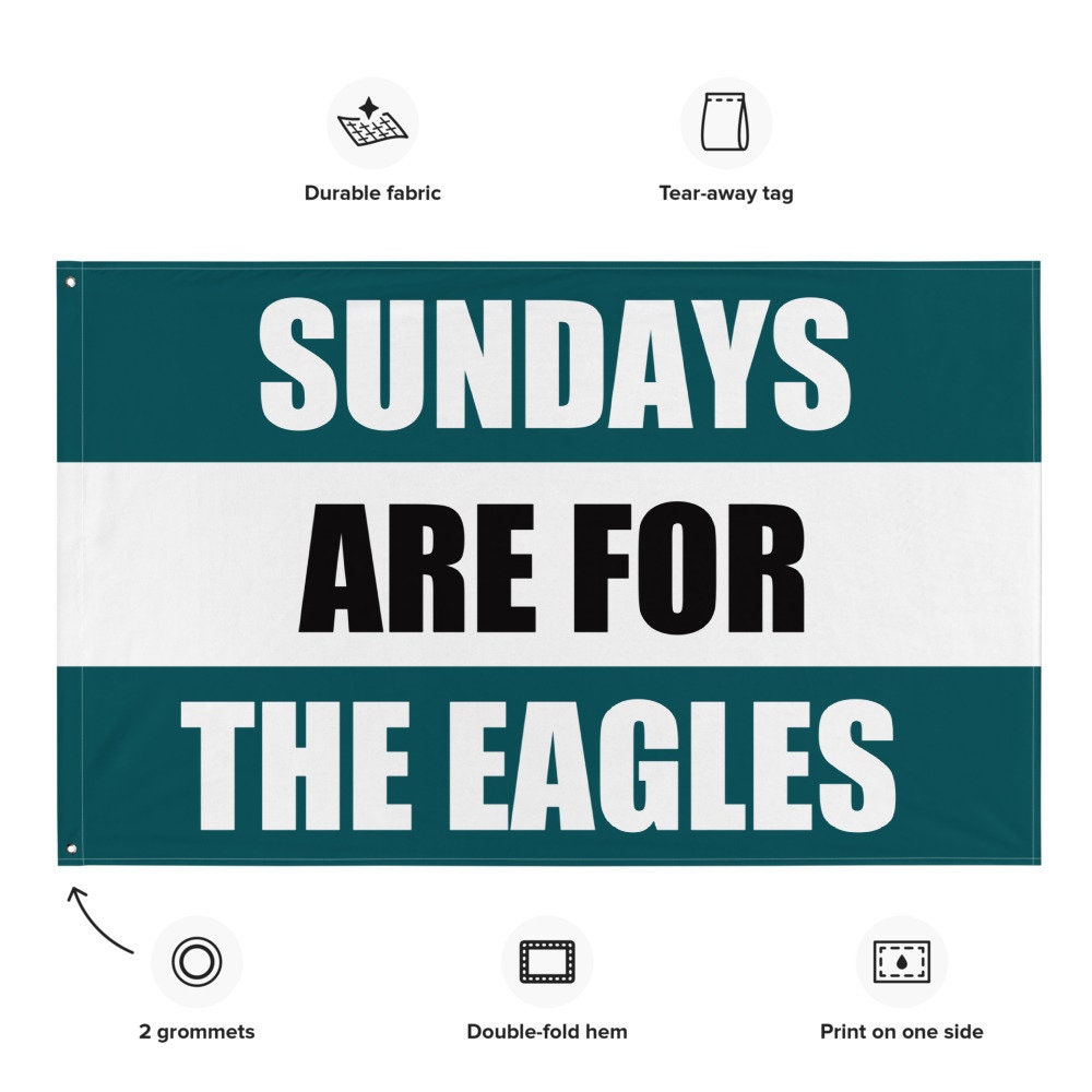 Large Banner, Sundays are for the Philadelphia Eagles , NFL Football Tailgate Flag, Gift for Him