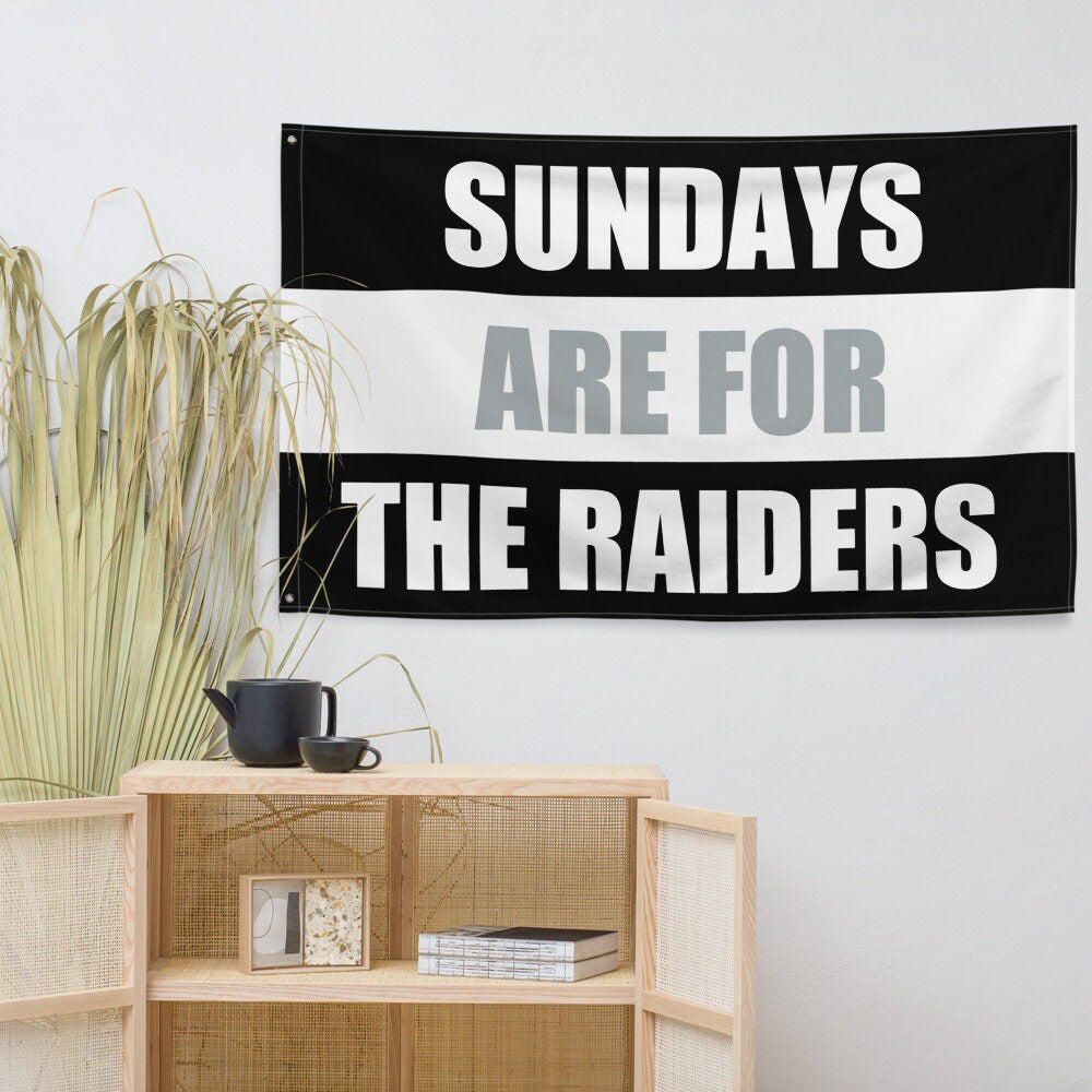 Large Banner, Sundays are for the Las Vegas Raiders , NFL Football Tailgate Flag, Gift for Him