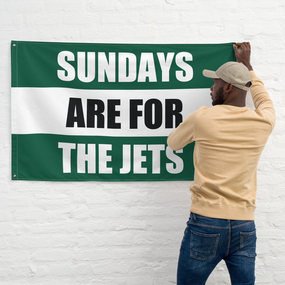 Large Banner, Sundays are for the NY Jets , NFL Football Tailgate Flag, Gift for Him