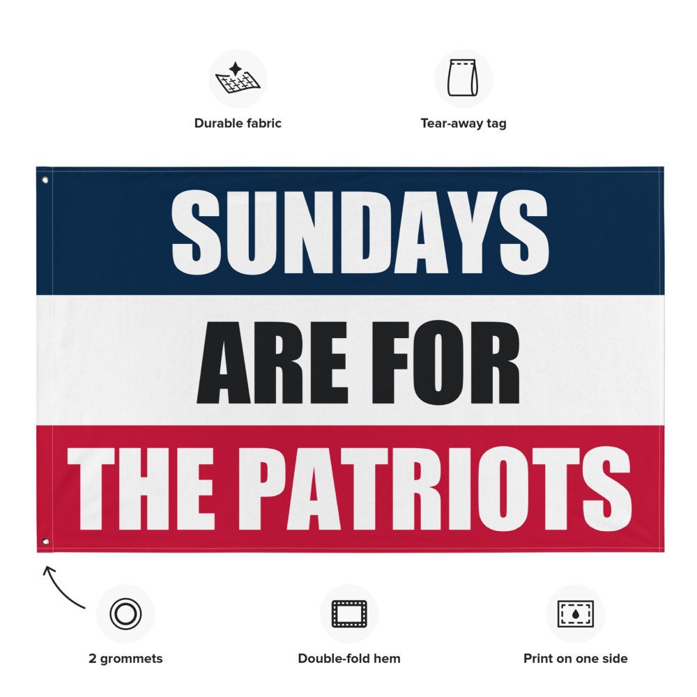 Large Banner, Sundays are for the New England Patriots , NFL Football Tailgate Flag, Gift for Him