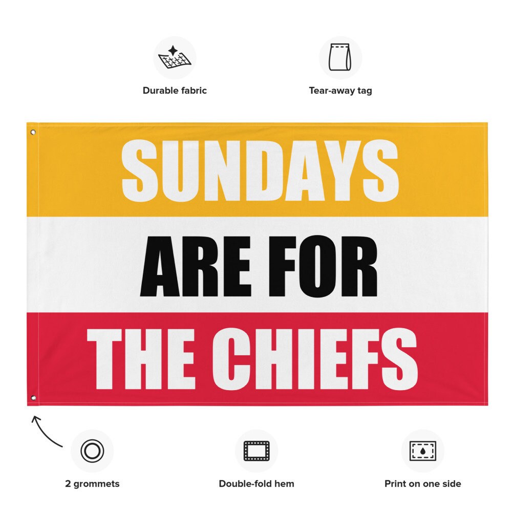 Large Banner, Sundays are for the Kansas City Chiefs , NFL Football Tailgate Flag, Gift for Him