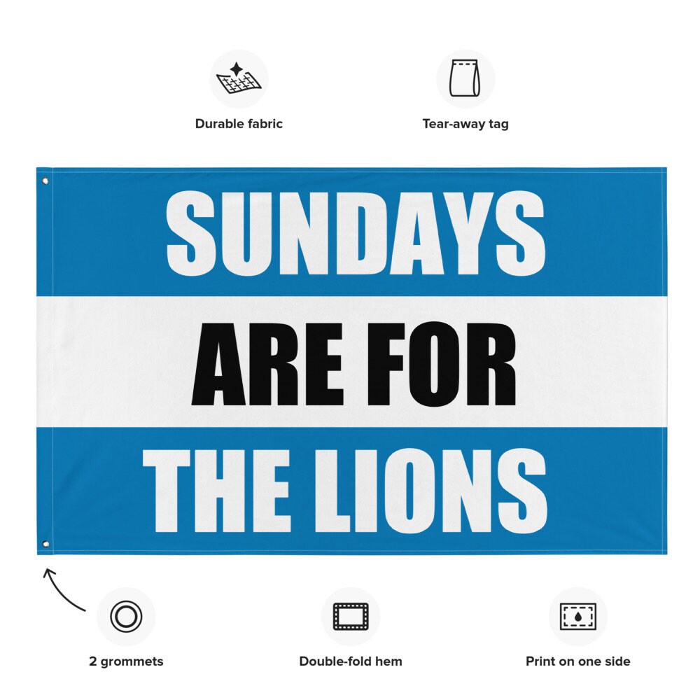 Large Banner, Sundays are for the Detroit Lions , NFL Football Tailgate Flag, Gift for Him