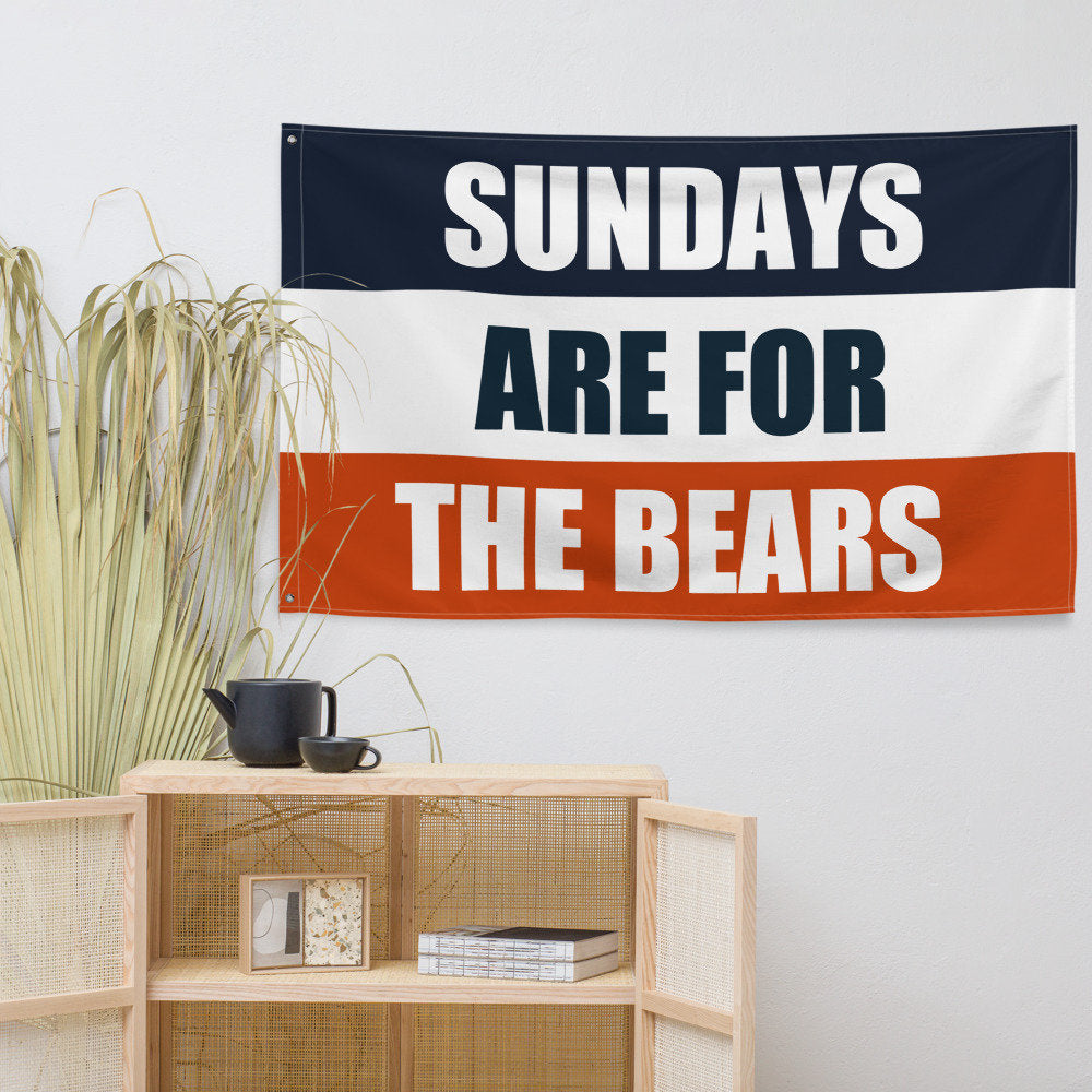 Large Banner, Sundays are for the Chicago Bears , NFL Football Tailgate Flag, Gift for Him