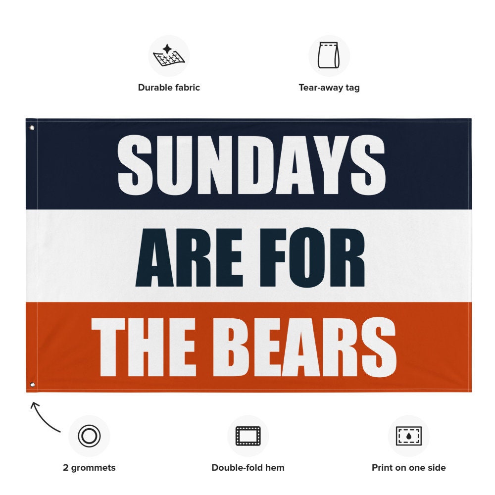 Large Banner, Sundays are for the Chicago Bears , NFL Football Tailgate Flag, Gift for Him