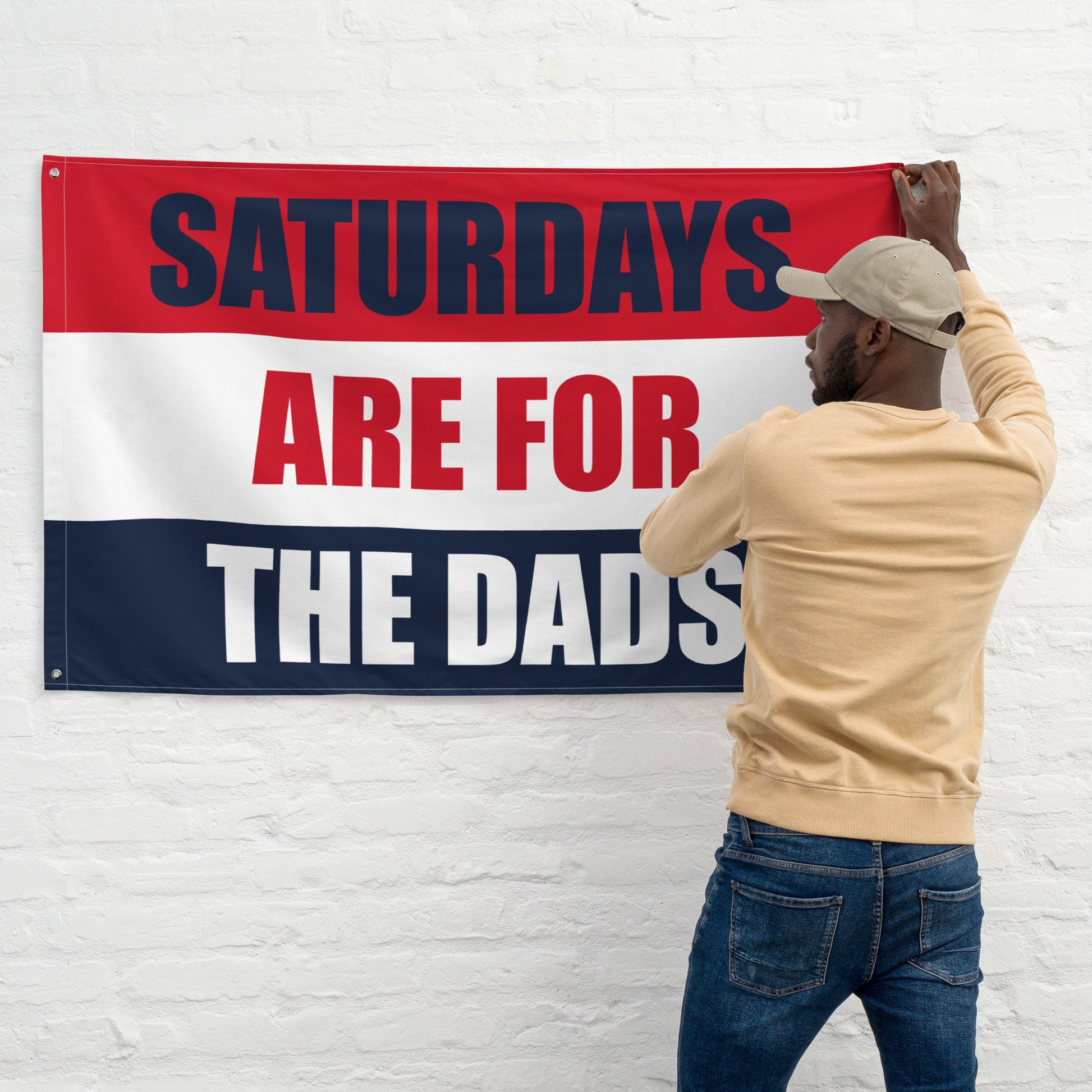 Saturdays are for the Dads Flag Banner Gift for Him