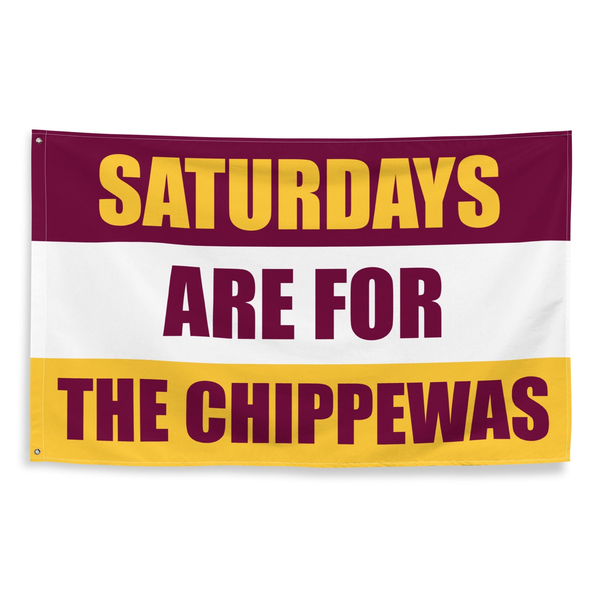 Large Banner, Saturdays are for the Chippewas Tapestry, Dorm, Tailgate Flag
