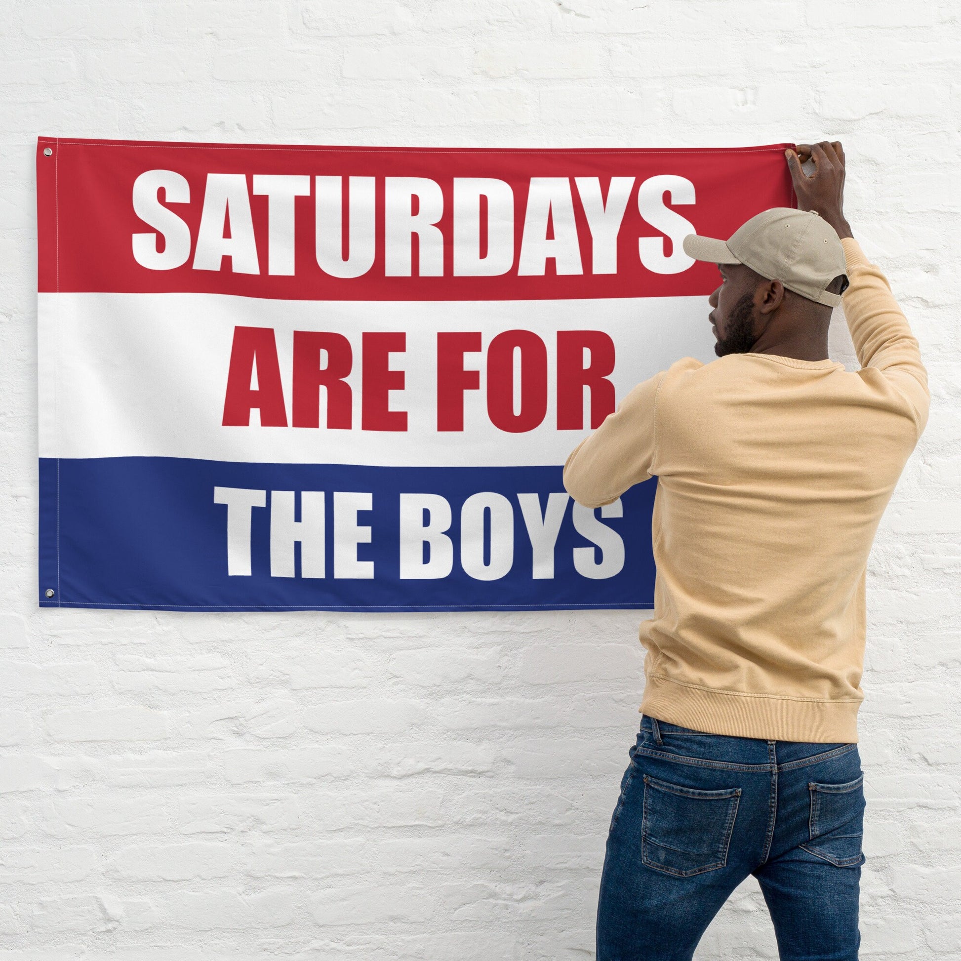 Saturdays are for the Boys Flag | Party College Dorm Tapestry Gift For Him | Barstool