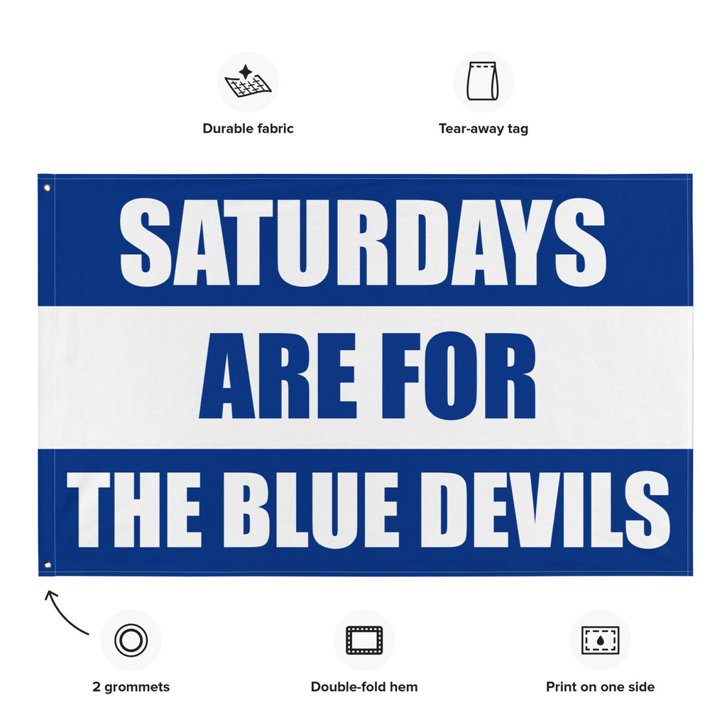 Large Banner, Saturdays are for then Blue Devils Tapestry, Dorm, Tailgate Flag, Gift for Him