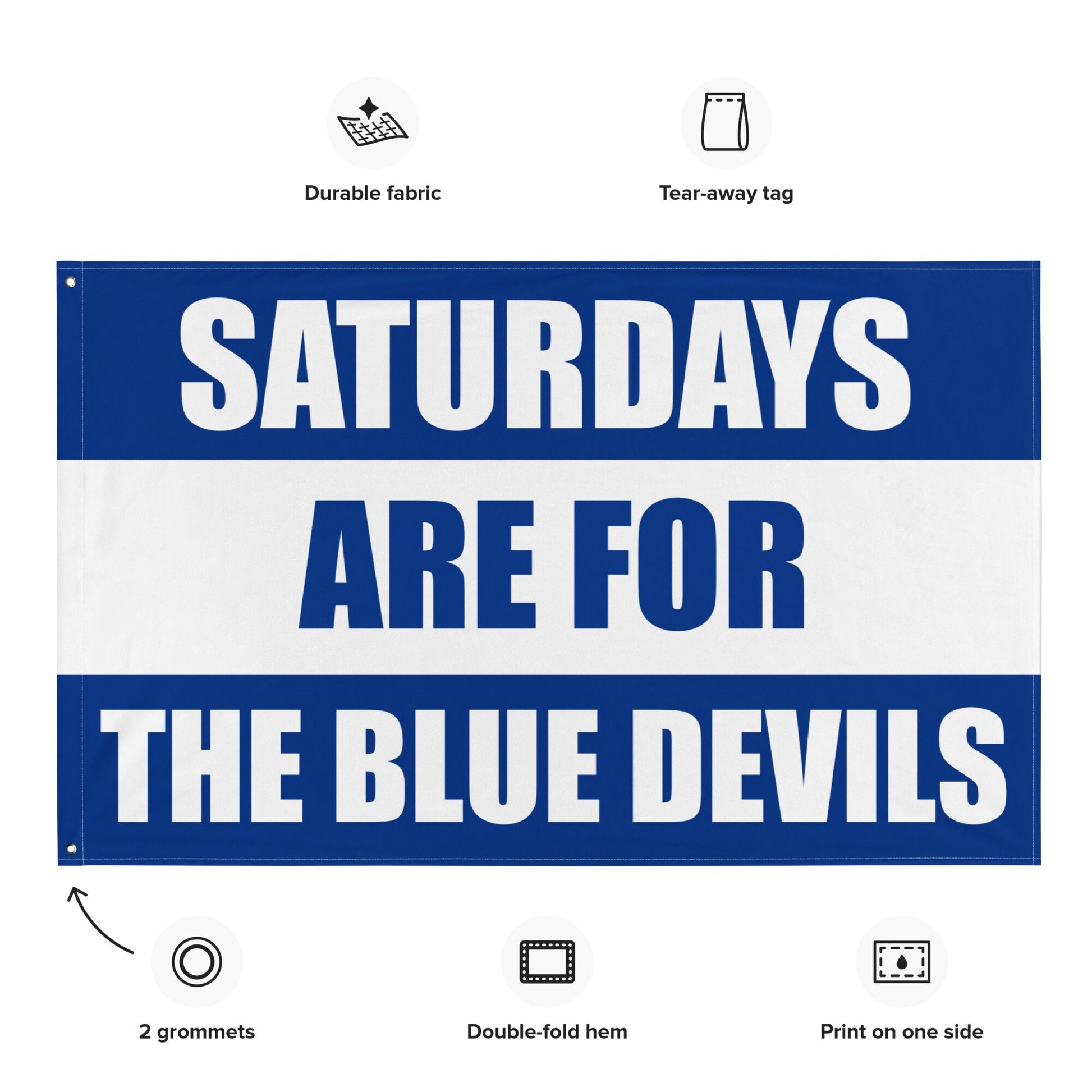 Large Banner, Saturdays are for then Blue Devils Tapestry, Dorm, Tailgate Flag, Gift for Him