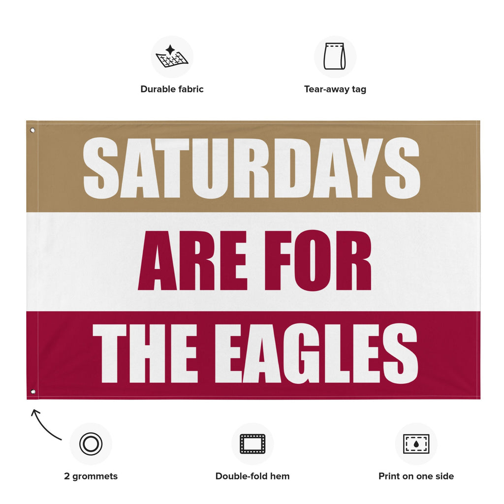 Large Banner, Saturdays are for then Eagles Tapestry, Dorm, Tailgate Flag, Gift for Him