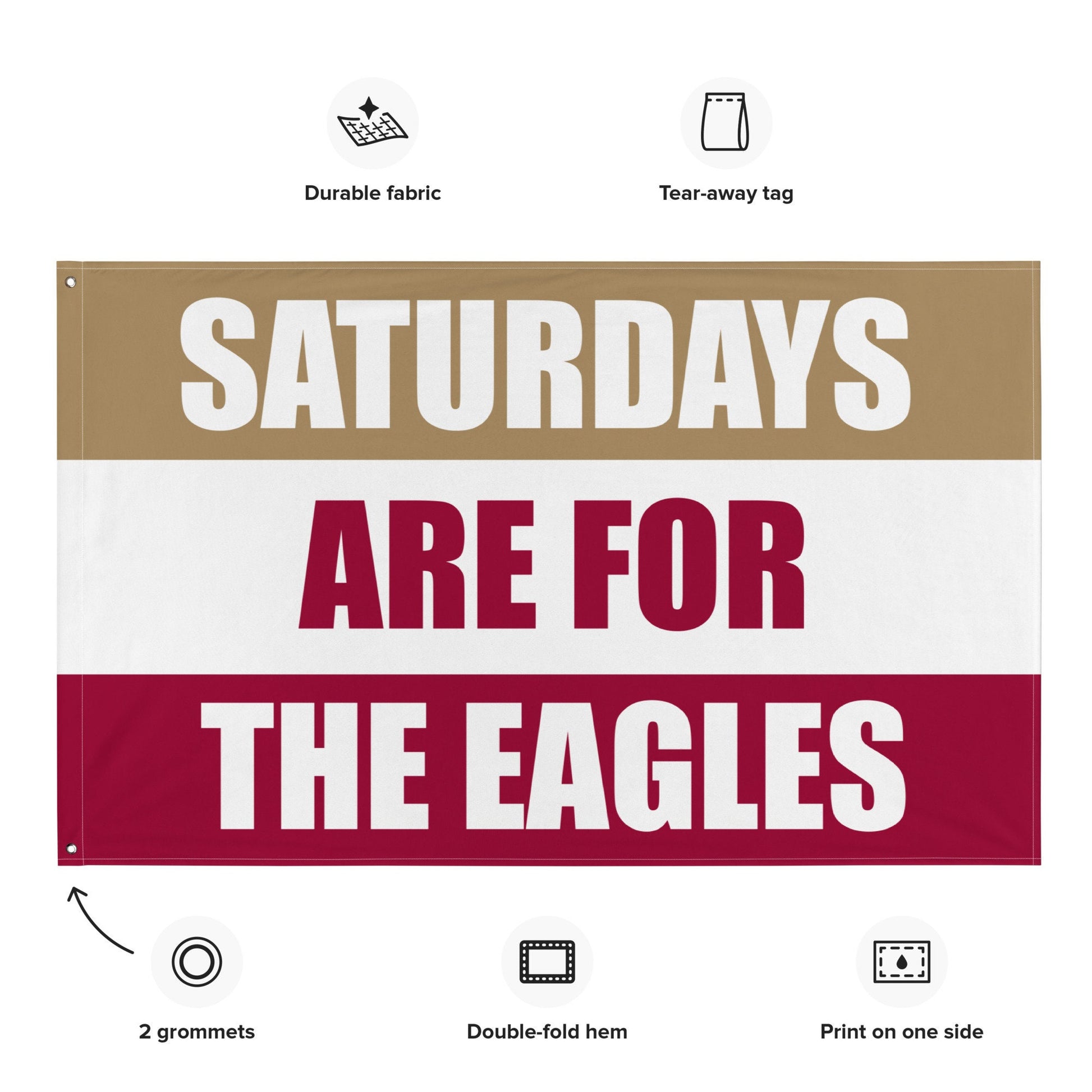 Large Banner, Saturdays are for then Eagles Tapestry, Dorm, Tailgate Flag, Gift for Him